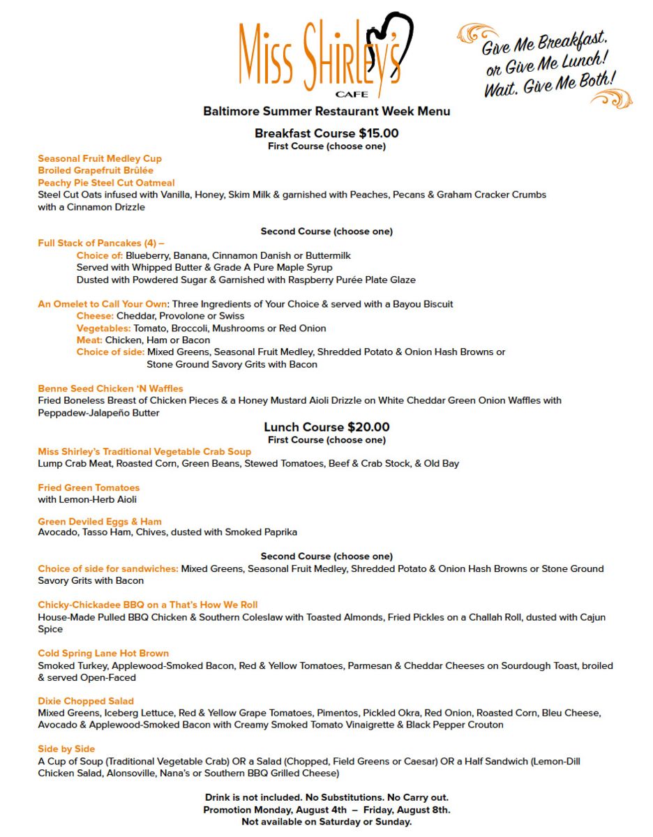 Baltimore Restaurant Week 2024 Dates Cynde Dorella